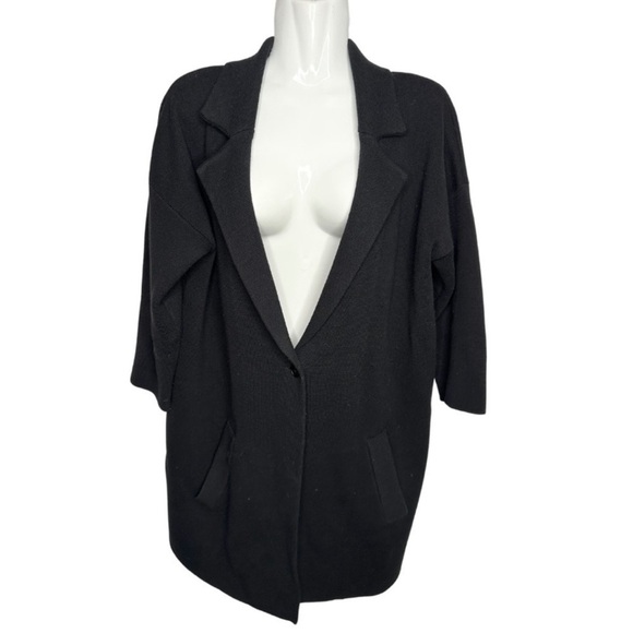Willow & Thread Thick gorgeous 3/4 sleeve cardigan with pocket Medium Black - Picture 1 of 7